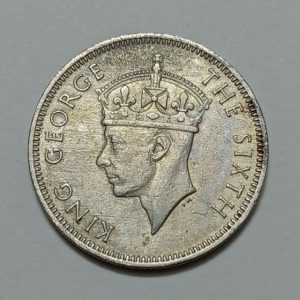 سکه خارجی ۲۰ سنت بسیار کمیاب مالایا مستعمره انگلیس ۱۹۴۸ جرج ششم