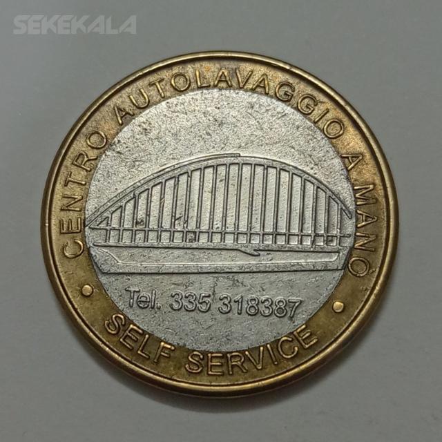 sekekala1212 (61) ژتون کلکسیونی دوفلزی کارواش ایتالیا
