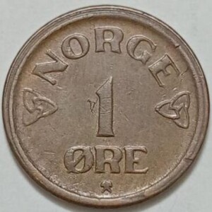 سکه کلکسیونی ۱ اوره کمیاب نروژ ۱۹۵۷