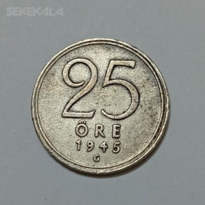 سکه نقره کلکسیونی ۲۵ اوره سوئد ۱۹۴۵