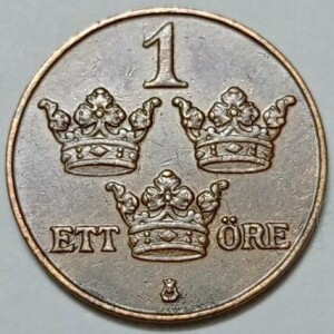 سکه کلکسیونی ۱ اوره بسیار کمیاب سوئد ۱۹۳۰