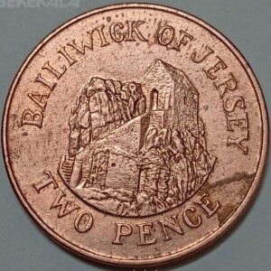 سکه کلکسیونی ۲ پنس کمیاب جرزی ملکه الیزابت ۱۹۹۸