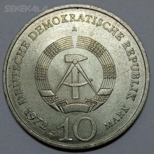 سکه خارجی کلکسیونی ۱۰ مارک یادبودی آلمان شرقی ۱۹۷۲