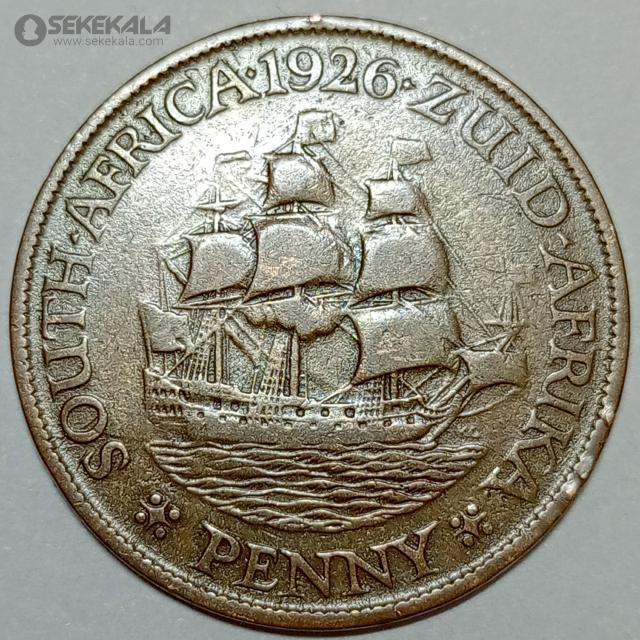 coin sekekala 020906 (824) سکه کلکسیونی ۱ پنی نایاب آفریقای جنوبی مستعمره انگلیس ۱۹۲۶ جرج پنجم