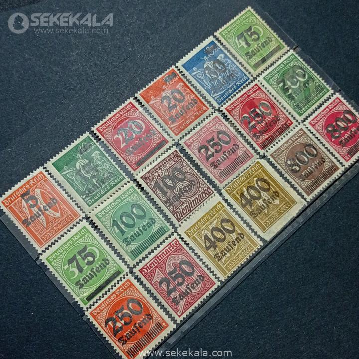 stamp sekekala 02106 (136) ست تمبر کلاسیک کمیاب آلمان ۱۹۲۳ (سورشارژ)