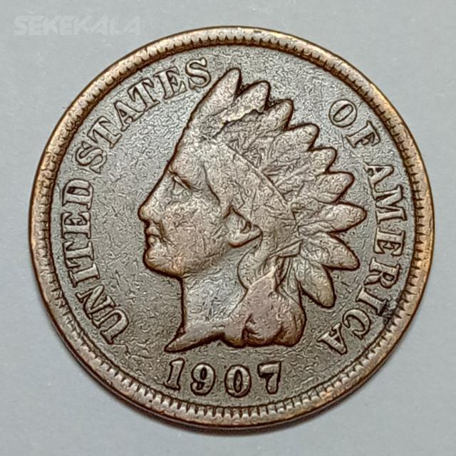 COIN RARE COLLECTION SEKEKALA.COM 021116 (39) سکه کلکسیونی ۱ سنت قدیمی آمریکا ۱۹۰۷ ( سرخپوست )