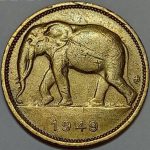 سکه کلکسیونی ۱ فرانک نایاب کنگو مستعمره بلژیک ۱۹۴۹