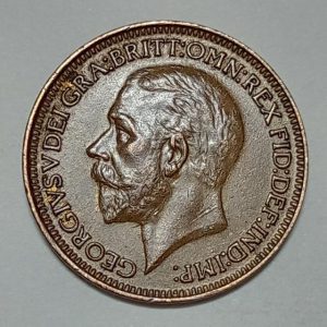 سکه قدیمی ۱ فارتینگ انگلیس ۱۹۲۸ (جرج پنجم)