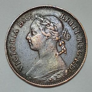سکه قدیمی ۱ فارتینگ انگلیس ۱۸۹۳ (ملکه ویکتوریا)