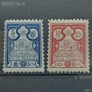 2 تمبر محرابی ناصرالدین شاه قاجار 1273