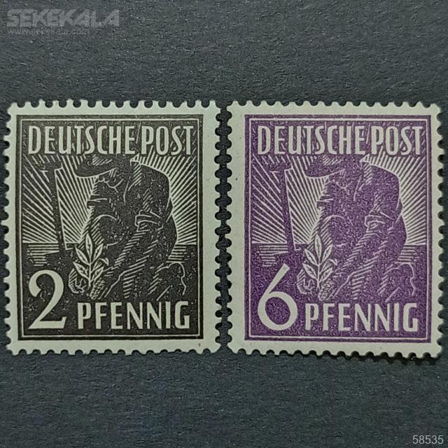 coin collection SEKEKALA.com030206(45) 2 قطعه تمبر کلکسیونی کمیاب آلمان 1948
