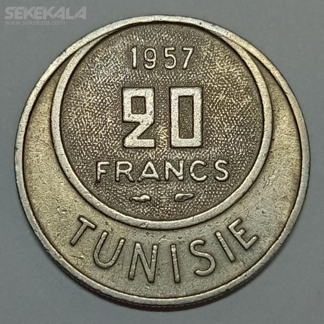 coin collection sekekala.com 030116 (377) سکه 20 فرانک تونس مستعمره فرانسه 1957(بسیار کمیاب)