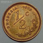 سکه کلکسیونی 1/2 سنت رودزیا 1975 (بسیار کمیاب)