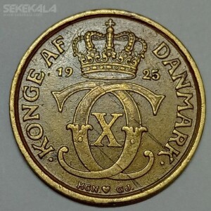 سکه 1/2 کرون کمیاب دانمارک 1925 (شاه کریستین دهم)