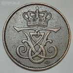 سکه قدیمی 2 اوره دانمارک 1907 (شاه فردریک هشتم)