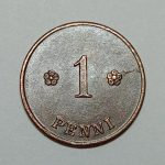 سکه 1 پنی کمیاب فنلاند 1923 (کیفیت AU)