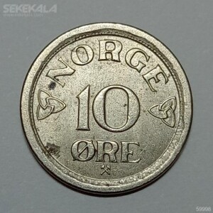 سکه 10 اوره کمیاب نروژ 1957 (کیفیت بانکی)