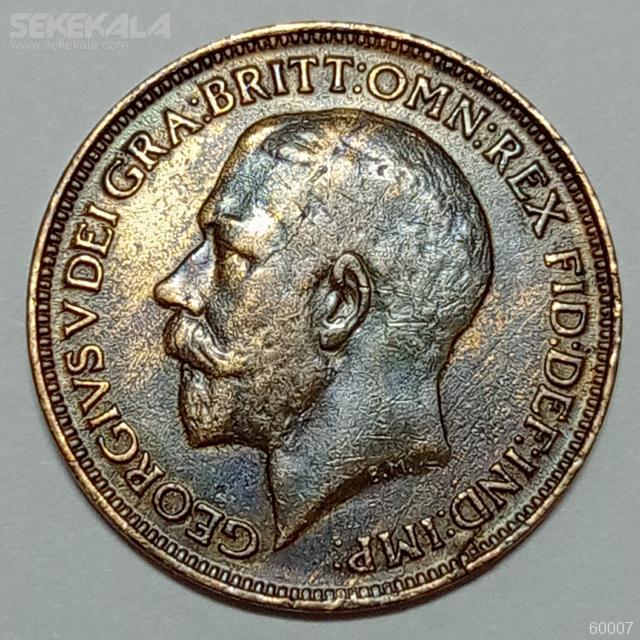COIN collction sekekala 030225 (65) سکه فارتینگ (1/4 پنی) کمیاب انگلیس 1921 (جرج پنجم)