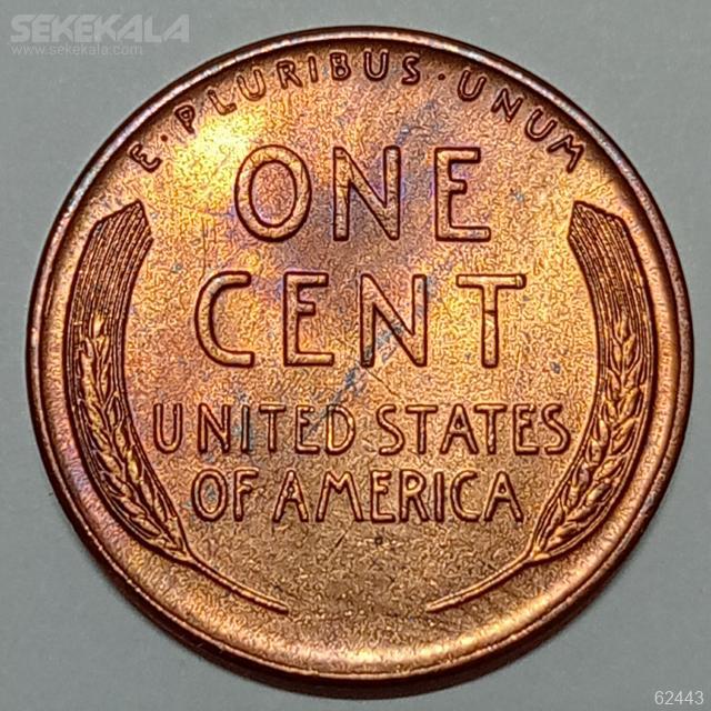 COIN one cent united status sekekala.com 030320 (284) سکه 1 سنت قدیمی لینکلن آمریکا 1957 (کیفیت UNC)