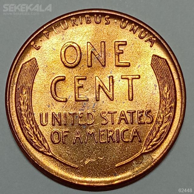 COIN one cent united status sekekala.com 030320 (288) سکه 1 سنت قدیمی لینکلن آمریکا 1957 (کیفیت UNC)