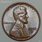 سکه 1 سنت قدیمی لینکلن آمریکا 1956 D (کیفیت UNC)