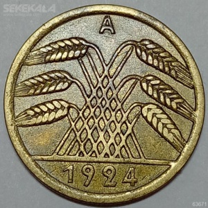 سکه بسیار کمیاب 50 فنیگ آلمان 1924 (جمهوری وایمار)