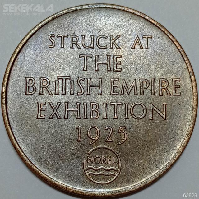 MEDAL collection sekekala.com 030331 (18) مدال برنز نایاب نمایشگاه نوبل امپراتوری بریتانیا 1925