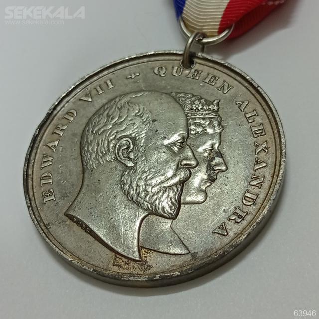 MEDAL collection sekekala.com 030331 (35) مدال نایاب یادبود تاجگذاری ادوارد هفتم و ملکه الکساندرا بریتانیا 1902