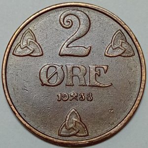 سکه 2 اوره کمیاب نروژ 1938