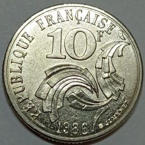 سکه 10 فرانک یادبودی کمیاب فرانسه 1986 (آزادی)