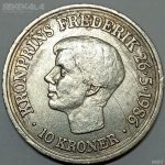 سکه 10 کرون یادبودی کمیاب دانمارک 1986