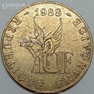 سکه 10 فرانک یادبودی کمیاب فرانسه 1988