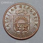 سکه 1 سنتیماس لتونی 1997