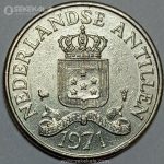 سکه کمیاب 25 سنت آنتیل مستعمره هلند 1971