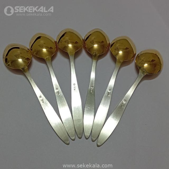 Set of 6 old Russian silver teaspoons (made by TALLINNA jewelry factory) دست 6 عددی قاشق چایخوری نقره قدیمی روسیه (ساخت کارخانه جواهرات TALLINNA)