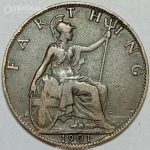 سکه 1 فارتینگ انگلیس 1901 (ملکه ویکتوریا)