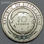 سکه 10 لئون بسیار کمیاب سیرالئون 1996 (UNC)