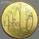 سکه 200 لیره سن مارینو 1993 (UNC)(کمیاب)