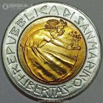 سکه 500 لیره دوفلزی سن مارینو 1985 (UNC)(کمیاب)