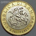 سکه 1000 لیره دوفلزی سن مارینو 1997 (UNC)(کمیاب)