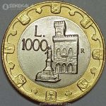 سکه 1000 لیره دوفلزی سن مارینو 1997 (UNC)(کمیاب)