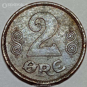 سکه 2 اوره کمیاب دانمارک 1920 (کریستین دهم)