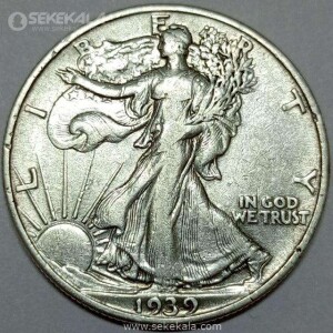 سکه نیم دلار نقره ایالات متحده آمریکا 1939 ( Walking Liberty)