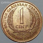 سکه کمیاب 1 سنت کارائیب شرقی 1965 (UNC)