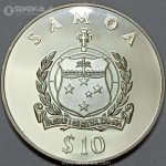 سکه پروف 10 تالا نقره ساموآ 1998 ( یادبود ملکه الیزابت ملکه مادر)
