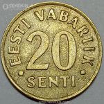 سکه 20 سنتی استونی 1992