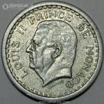 سکه 2 فرانک بسیار کمیاب موناکو 1943