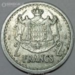 سکه 2 فرانک بسیار کمیاب موناکو 1943