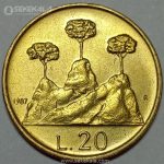 سکه 20 لیره سان مارینو 1987 (UNC)(بسیار کمیاب)