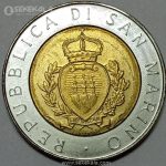سکه دوفلزی 500 لیره سان مارینو 1987 (UNC)(بسیار کمیاب)